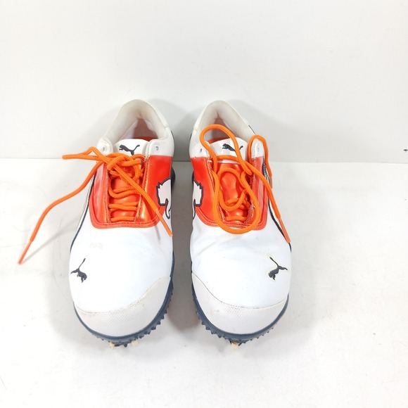Puma Other - Puma ArchTec Golf Shoes White Orange Navy Blue SmartQuill Spiked 185320-01 US 7